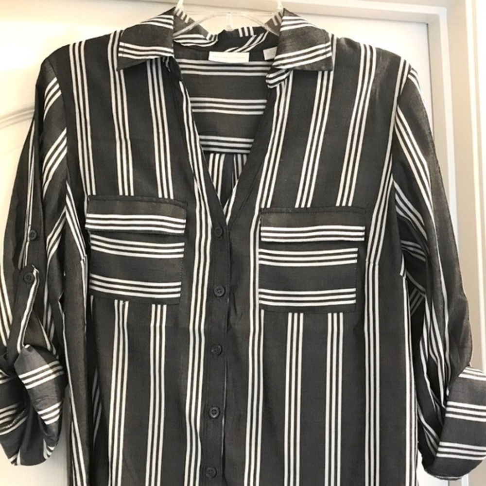 New York & Company Striped Ladies Blouse
